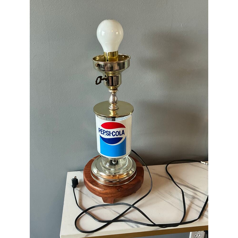 Vintage Pepsi-Cola Advertising Table Lamp | Works